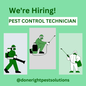 Image showcasing the types of pest control jobs, pest control technician jobs, available at Done Right Pest Solutions.